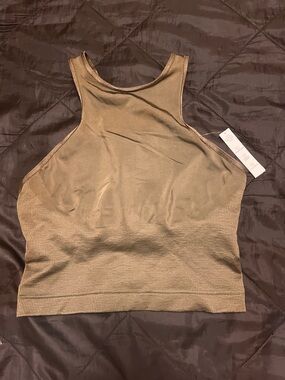 PINK Victoria's Secret High-Neck seamless tank top - Olive Green nwt